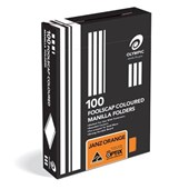 Olympic Manilla Folders Foolscap Janz Orange 100 Box