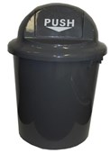 Cleanlink Rubbish Bin With Bullet Lid Circular 60L Grey