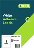 Celcast Labels 2UP 1996x1435mm White 100 Box