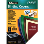 Fellowes Binding Covers Leatherboard A4 White 100 Pack