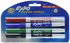 Expo Whiteboard Marker Fine Tip Business Assorted 4 Pack