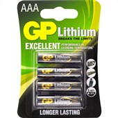 GP Lithium Battery AAA 4 Pack