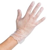 Bastion Vinyl Clear Lightly Powdered Disposable Gloves Small Pack 100 Sold as Each 10 in a Box