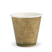 BioPak Wall Cup Double 8oz Kraft with Green Stripe 50 Pack Sold as Each 20 in a Carton