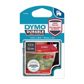 Dymo D1 Cassette Tape Durable Label White on Red 12mm x 3m Each