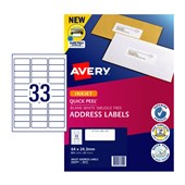 Avery Label J8157 33Up 64X243 Pack 25