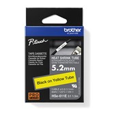 Brother HSe611E Labelling Tape Black on