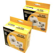 Fellowes 90691 CD Paper Envelopes White 100 Pack