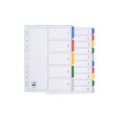 Marbig Dividers 10 Tab PP A4 Assorted