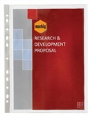 Marbig Sheet Protectors Glass Clear Silver Edge 100 Box