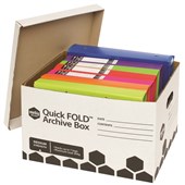 Marbig Archive Box Quickfold with Lid White 20 Box