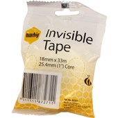 Marbig 87271 Invisible Tape Clear 18mmx33m Roll Sold as Each 8 in a Bundle