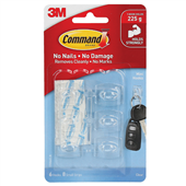 3M Command 17006 Hook Mini Clear 6 Pack