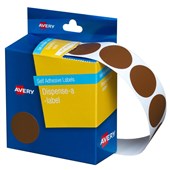 Avery Self Adhesive Label Circle 24mm Brown 500 Pack