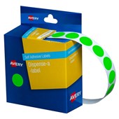 Avery Dispenser Dot Stickers 14mm Fluro Green 700 Box Sold as Each 5 in a Box