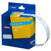 Avery Rectangle Dispenser Stickers 10x24mm White 120 Pack