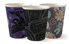 BioPak BioCup 390ml  12oz 90mm Indigenous Art Series Double Wall Sleeve 40 Sold as Sleeve 40 25 in a Carton
