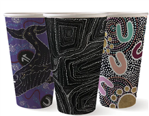 BioPak BioCup 460ml  16oz 90mm Indigenous Art Series Double Wall Sleeve 40 Sold as Sleeve 40 15 in a Carton