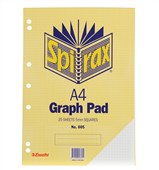 Spirax 805 Graph Pad 7 Hole Punched 50 Leaf 5mm A4 Sold as Each 10 in a Pack