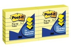 Post It R335YL Pop Up Notes Ruled 76x76mm Yellow 6 Pack