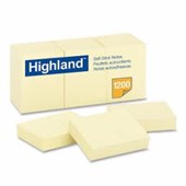 Highland 6539 Stick On Notes 38x50mm Yellow 12 Pack