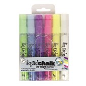 Texta Liquid Chalk Wet Wipe Marker Bullet Tip Assorted 6 Wallet