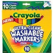 Crayola Markers Ultra Clean Washable Classic Broad 10 Pack