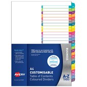 Avery A4 Customisable AZ Dividers L741126 set