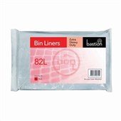 Bastion Extra Heavy Duty Bin Liners Black 82L Pack 50