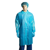 Bastion Labcoat No Pocket Polypropylene Medium Blue Carton 100
