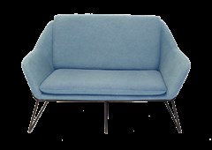 Cardinal Two Seater Arm Chair  Light Blue Upholstery