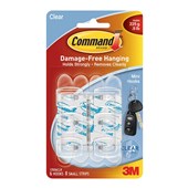 3M Command Hook17006Clear Mini Pack 6 Box 6