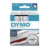 Dymo Label Tape Black on Clear 19mm x 7m Each