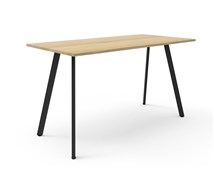 Eternity High Bar Table  1800mm W x 750mm D x 1050mm H Natural Oak Top  Black Satin Base