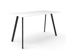Eternity High Bar Table  1800mm W x 900mm D x 1050mm H Natural White Top  Black Satin Base