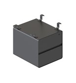 Deluxe Infinity 2 Drawer Hanging Pedestal  Black Melamine Drawer Fronts  Black PC