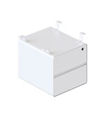 Deluxe Infinity 2 Drawer Hanging Pedestal  Natural White Drawer Fronts  White PC