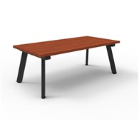 Eternity Rectangular Coffee Table  1200mm W x 600mm D x 450mm H Cherry Top  Black Satin Base