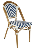 Durafurn Eiffel Chair  Natural Frame  Navy  White Chevron