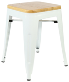 Durafurn Riviera 450 Stool with Timber Seat  White