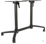 Durafurn Seattle Bar Twin Folding Base with castors  Black cut down may be required