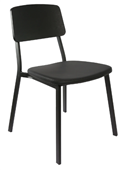 Durafurn Denver Chair  Black Vinyl Seat  Black Ply Backrest