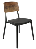 Durafurn Denver Chair  Black Vinyl Seat  Rustic Wood Ply Backrest
