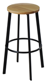 Durafurn Portland 750H Barstool  Black FrameNatural Beech Seat