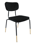 Durafurn Tiramisu Chair  Black Frame with Brass Tip  Black Velvet