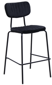 Durafurn Tiramisu Barstool  Black Frame  Black Velvet