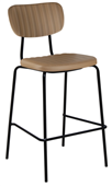 Durafurn Tiramisu Barstool  Black Frame  Taupe Vinyl