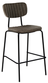 Durafurn Tiramisu Barstool  Black Frame   Charcoal Fabric