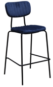 Durafurn Tiramisu Barstool  Black Frame   Denim Velvet