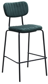 Durafurn Tiramisu Barstool  Black Frame   Forest Green Velvet